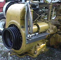 Engine with drive pulley and bracket