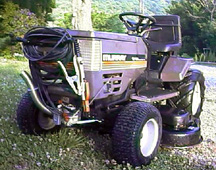 Picture of a Murray lawn tractor with ZENA mobile welding system installed -- a Murray mobile welder